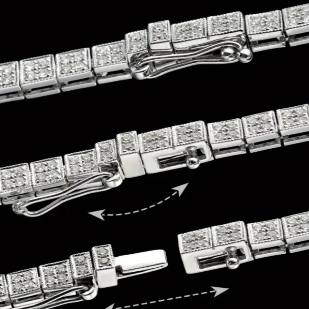 Elegant Silver Moissanite Bracelet with Crystal Accents - Picture 10 of 10